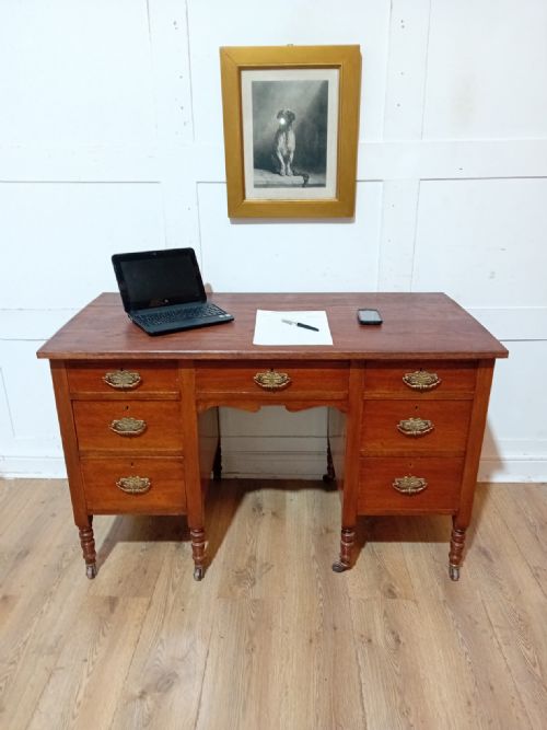 ANTIQUE VICTORIAN OAK DESK C18801900 - ADDITIONAL PHOTO 5