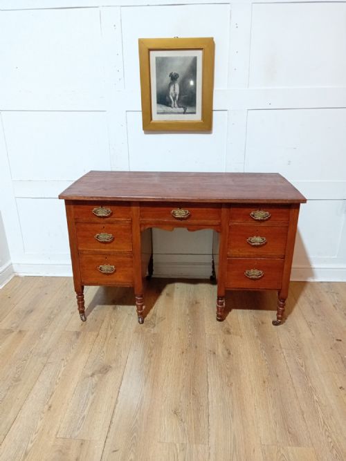 ANTIQUE VICTORIAN OAK DESK C18801900 - ADDITIONAL PHOTO 19