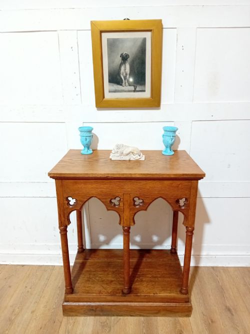 ANTIQUE VICTORIAN OAK CHURCH ALTAR C18901910 - ADDITIONAL PHOTO 5