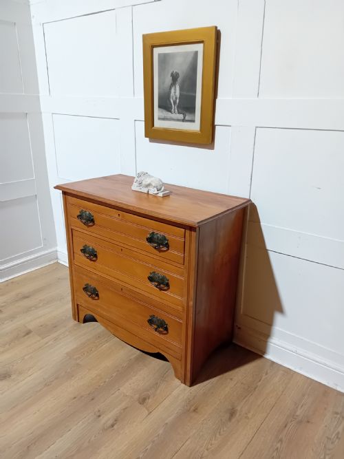 ANTIQUE VICTORIAN SATINWOOD CHEST OF DRAWERS C18801900 - ADDITIONAL PHOTO 1