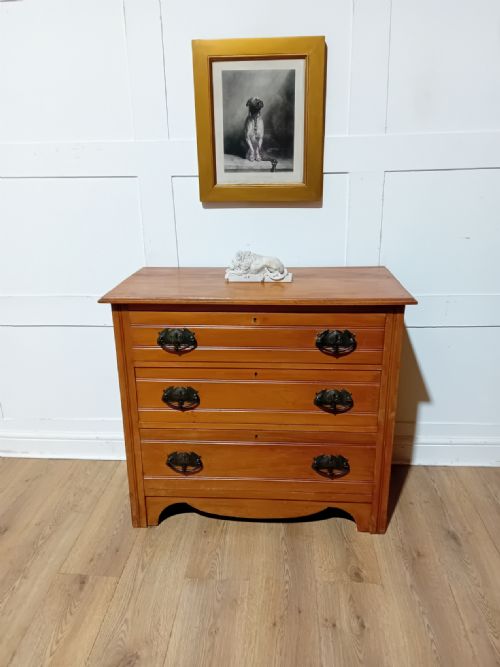 ANTIQUE VICTORIAN SATINWOOD CHEST OF DRAWERS C18801900 - ADDITIONAL PHOTO 2
