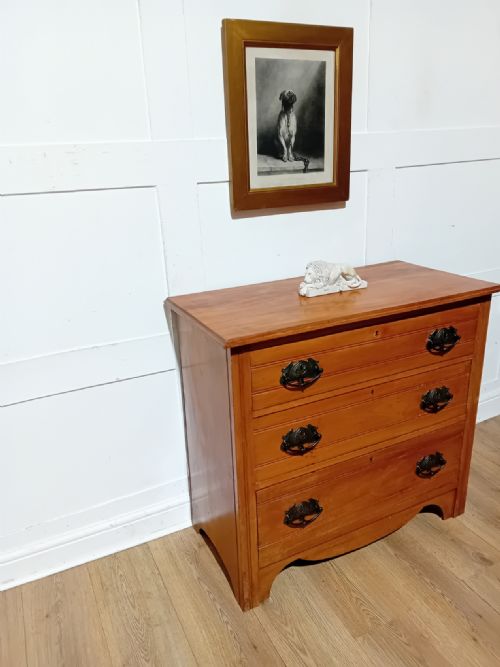 ANTIQUE VICTORIAN SATINWOOD CHEST OF DRAWERS C18801900 - ADDITIONAL PHOTO 5