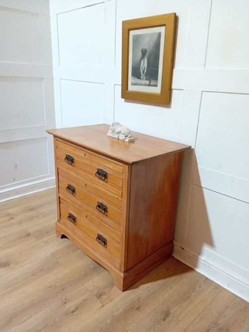 ARTS CRAFTS HARRIS LEBUS SATINWOOD CHEST OF DRAWES C18801900 - ADDITIONAL PHOTO 1