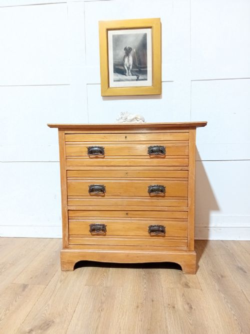 ARTS CRAFTS HARRIS LEBUS SATINWOOD CHEST OF DRAWES C18801900 - ADDITIONAL PHOTO 4