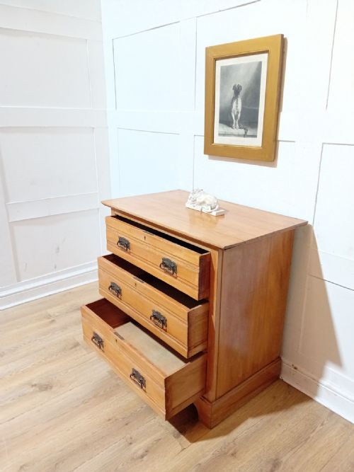ARTS CRAFTS HARRIS LEBUS SATINWOOD CHEST OF DRAWES C18801900 - ADDITIONAL PHOTO 5