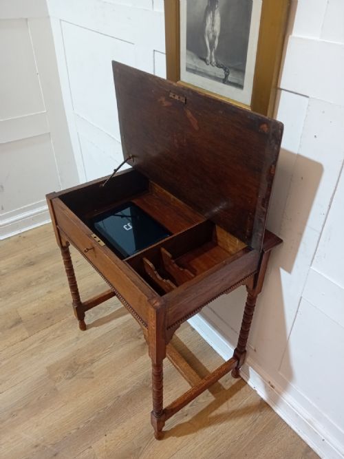 ANTIQUE EMPIRE PERIOD LADIES OAK WRITING DESK C190015 - ADDITIONAL PHOTO 9
