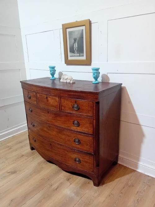 ANTIQUE GEORGE III MAHOGANY BOWFRONT CHEST OF DRAWERS C1785095 - ADDITIONAL PHOTO 1