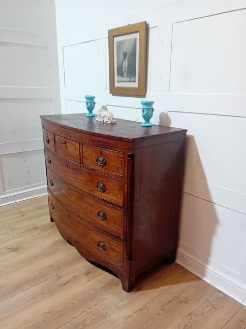 ANTIQUE GEORGE III MAHOGANY BOWFRONT CHEST OF DRAWERS C1785095 - ADDITIONAL PHOTO 3