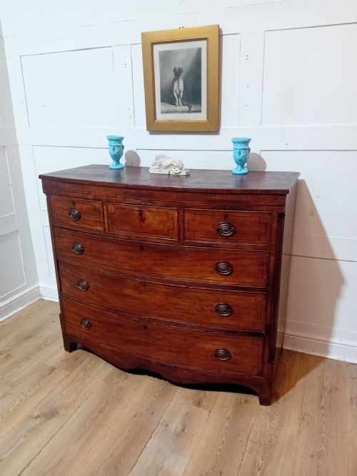 ANTIQUE GEORGE III MAHOGANY BOWFRONT CHEST OF DRAWERS C1785095 - ADDITIONAL PHOTO 5