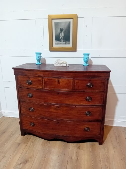 ANTIQUE GEORGE III MAHOGANY BOWFRONT CHEST OF DRAWERS C1785095 - ADDITIONAL PHOTO 6