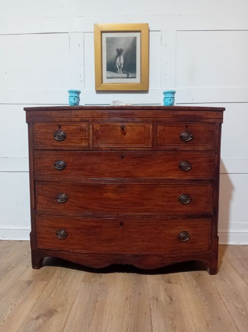 ANTIQUE GEORGE III MAHOGANY BOWFRONT CHEST OF DRAWERS C1785095 - ADDITIONAL PHOTO 8