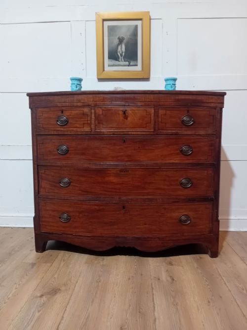 ANTIQUE GEORGE III MAHOGANY BOWFRONT CHEST OF DRAWERS C1785095 - ADDITIONAL PHOTO 9