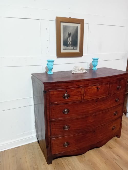 ANTIQUE GEORGE III MAHOGANY BOWFRONT CHEST OF DRAWERS C1785095 - ADDITIONAL PHOTO 10
