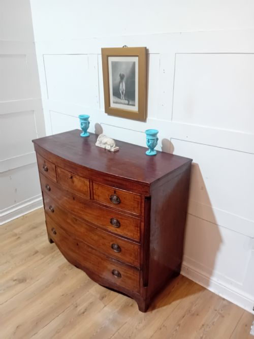 ANTIQUE GEORGE III MAHOGANY BOWFRONT CHEST OF DRAWERS C1785095 - ADDITIONAL PHOTO 11