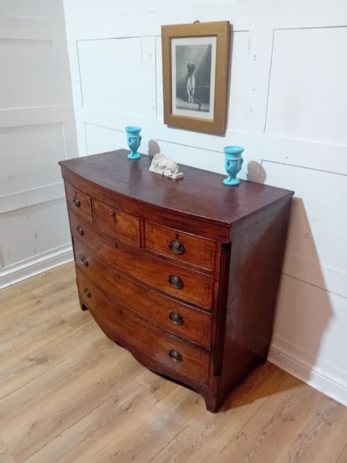 ANTIQUE GEORGE III MAHOGANY BOWFRONT CHEST OF DRAWERS C1785095 - ADDITIONAL PHOTO 12