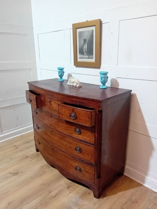 ANTIQUE GEORGE III MAHOGANY BOWFRONT CHEST OF DRAWERS C1785095 - ADDITIONAL PHOTO 13