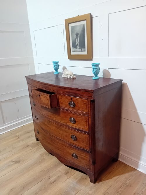 ANTIQUE GEORGE III MAHOGANY BOWFRONT CHEST OF DRAWERS C1785095 - ADDITIONAL PHOTO 14