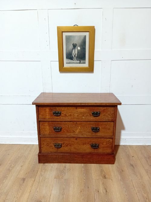 ANTIQUE OAK ARTS CRAFTS CHEST OF DRAWER C18801900 - ADDITIONAL PHOTO 3