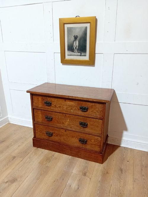 ANTIQUE OAK ARTS CRAFTS CHEST OF DRAWER C18801900 - ADDITIONAL PHOTO 4