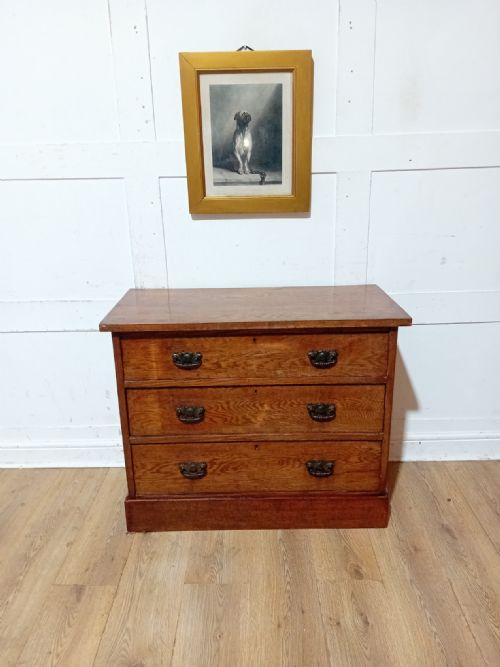 ANTIQUE OAK ARTS CRAFTS CHEST OF DRAWER C18801900 - ADDITIONAL PHOTO 6