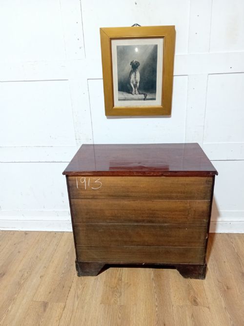 ANTIQUE GEORGE III CURL MAHOGANY CHEST OF DRAWERS C177090 - ADDITIONAL PHOTO 9