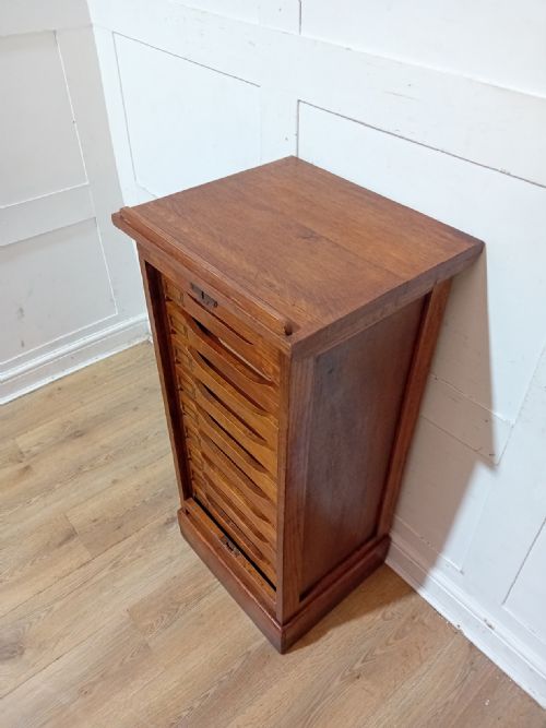 RARE ANTIQUE VICTORIAN OAK LECTURN TOP FILING CABINET C18901910 - ADDITIONAL PHOTO 9