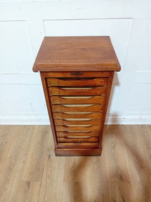 RARE ANTIQUE VICTORIAN OAK LECTURN TOP FILING CABINET C18901910 - ADDITIONAL PHOTO 10