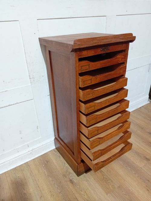 RARE ANTIQUE VICTORIAN OAK LECTURN TOP FILING CABINET C18901910 - ADDITIONAL PHOTO 12