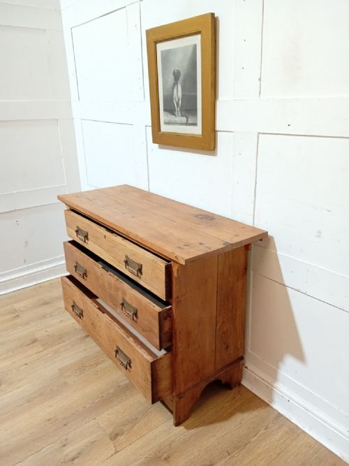 ANTIQUE ARTS CRAFTS OAK CHEST OF THREE DRAWERS C18801900 - ADDITIONAL PHOTO 10