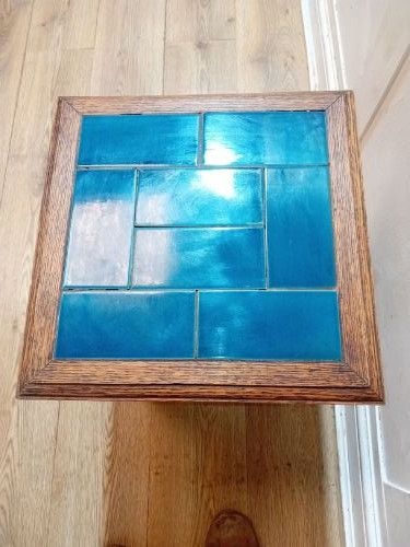 ARTS CRAFTS OAK TILE TOP SIDE TABLE C1880 - ADDITIONAL PHOTO 12