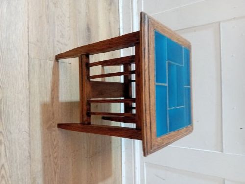 ARTS CRAFTS OAK TILE TOP SIDE TABLE C1880 - ADDITIONAL PHOTO 9
