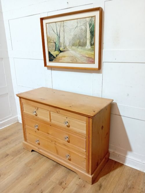 Antique Victorian Pine Chest of Drawers with Glass Handles C1880-1900