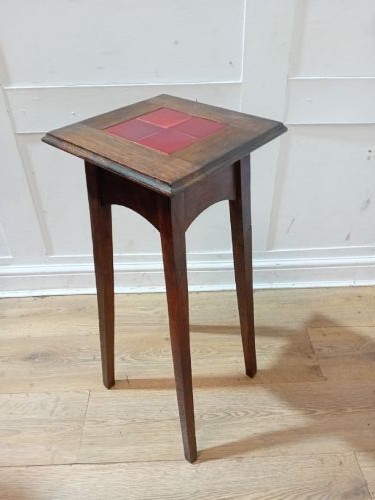 ANTIQUE OAK ARTS & CRAFTS JARDINIERE STAND c1895-1905