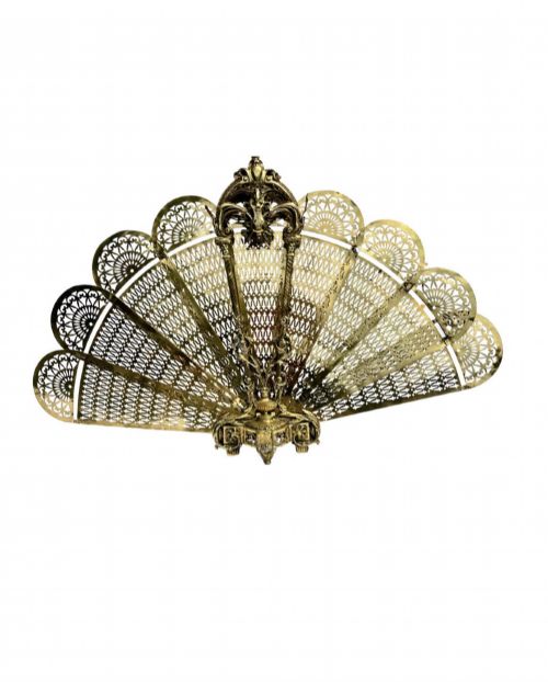 SPACE SAVING DECORATIVE BRASS FIRE SCREEN