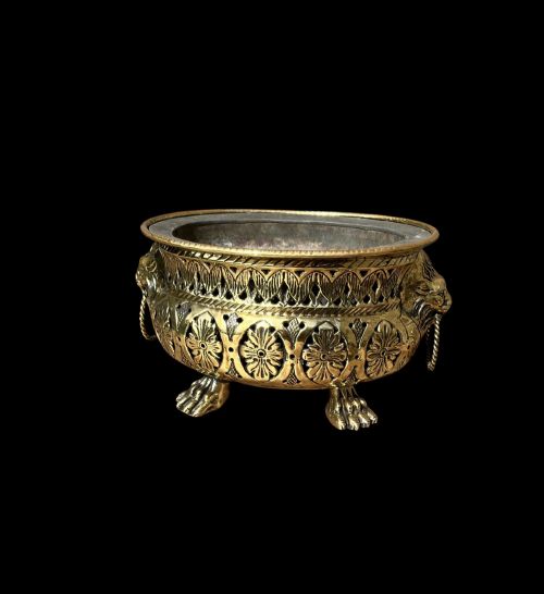 PIERCED BRASS JARDINIERE - ADDITIONAL PHOTO 1