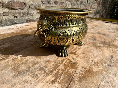 PIERCED BRASS JARDINIERE - ADDITIONAL PHOTO 3