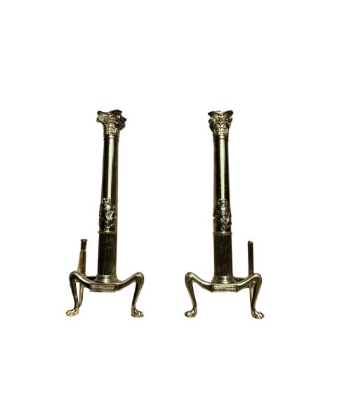 Large Brass Italian Fire Dogs