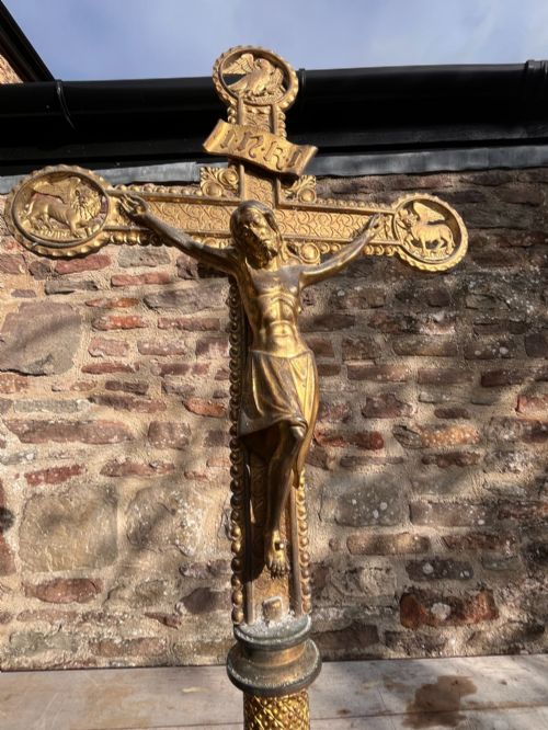 Processional Brass Crucifix