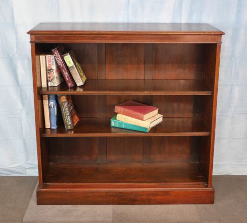 Edwardian mahogany open bookcase