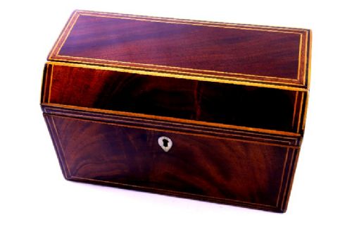 Flamed Mahogany Tea Caddy