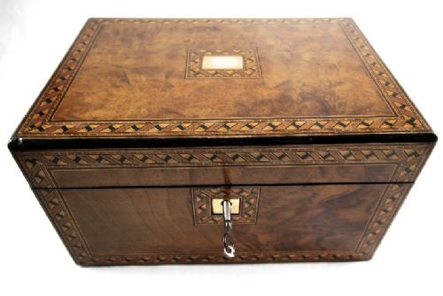 fig 1. Burr Walnut Table Box C.1860