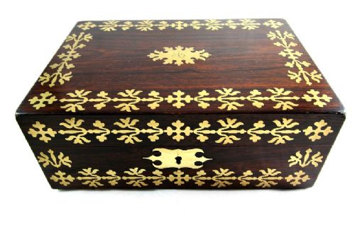 Brass Inlaid Table Box C.1880