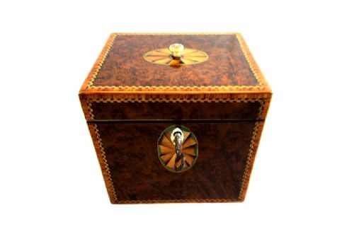 fig 1. Single Burr Yew Tea Caddy