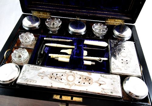 fig 2. Burr Walnut Vanity Box c.1860