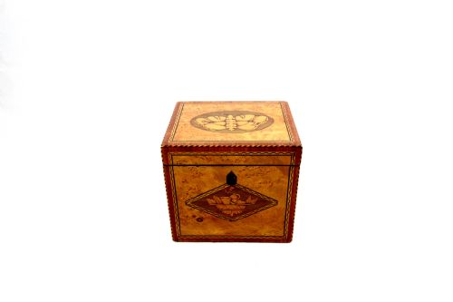 fig 1. Burr Satin Wood Tea Caddy c.1790