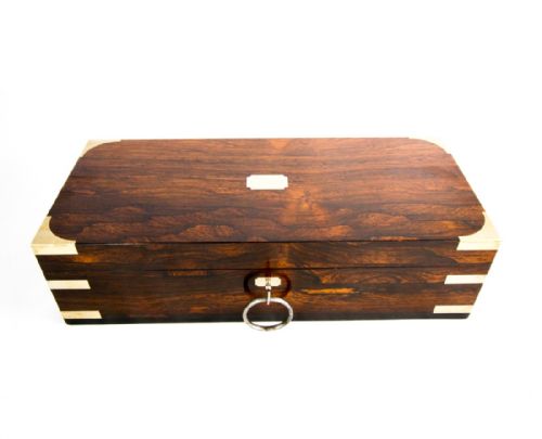 Brass Bound Rosewood Table Box C.1840