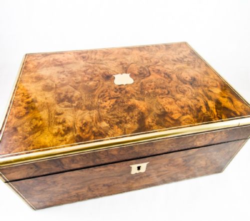 fig 1. Burr Walnut Writing Slope Oxford St London c.1850