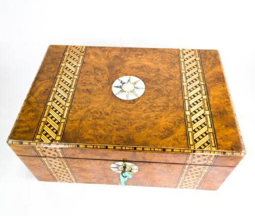 Burr Walnut Writing Slope C.1870