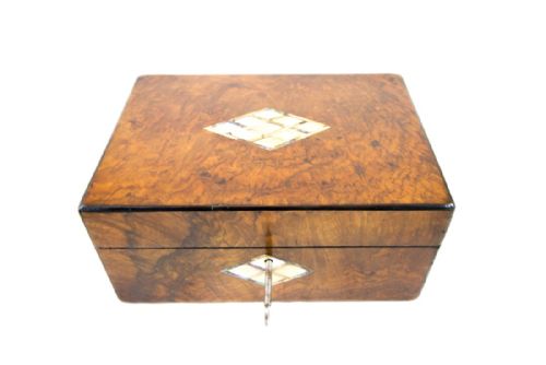 Burr Walnut Table Box C.1870