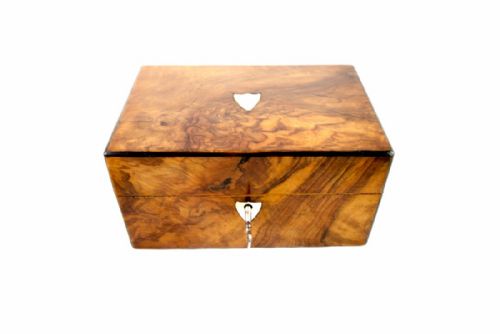 Burr Walnut Sewing Box C.1880